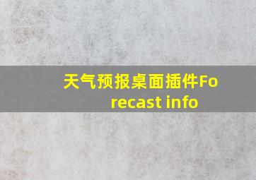 天气预报桌面插件Forecast info